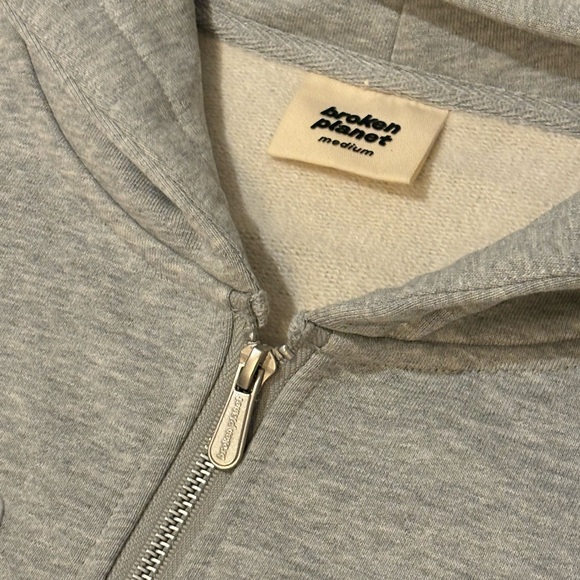 Brand New Broken Planet Zip Up Hoodie - Grey - Picture 4 of 9